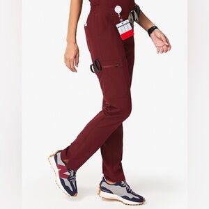 FIGS Scrubs Yola Scrub Pant in Burgandy